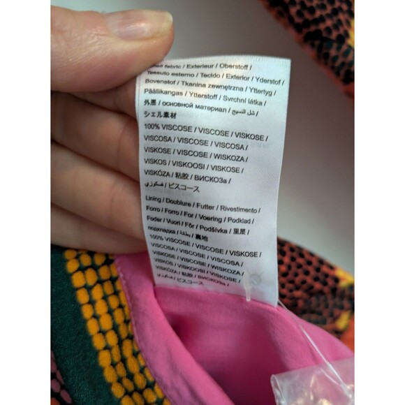 Farm Rio Dotted Patch Scarf Mini Dress S Small Wrap Tassel Tie Mixed Print $225 - Picture 12 of 13